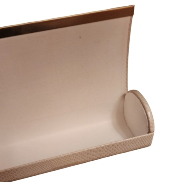 JIMMY CHOO Sunglasses Hard Case  Taupe Embossed Snakeskin with Gold Logo - Picture 4 of 13